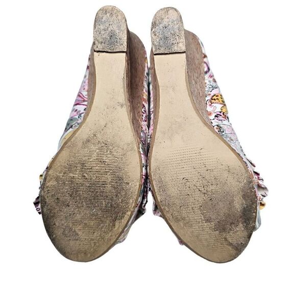 Steve Madden Women's Multicolor Paisley Camio Cork Wedge Platform Shoes 6M - Picture 3 of 14